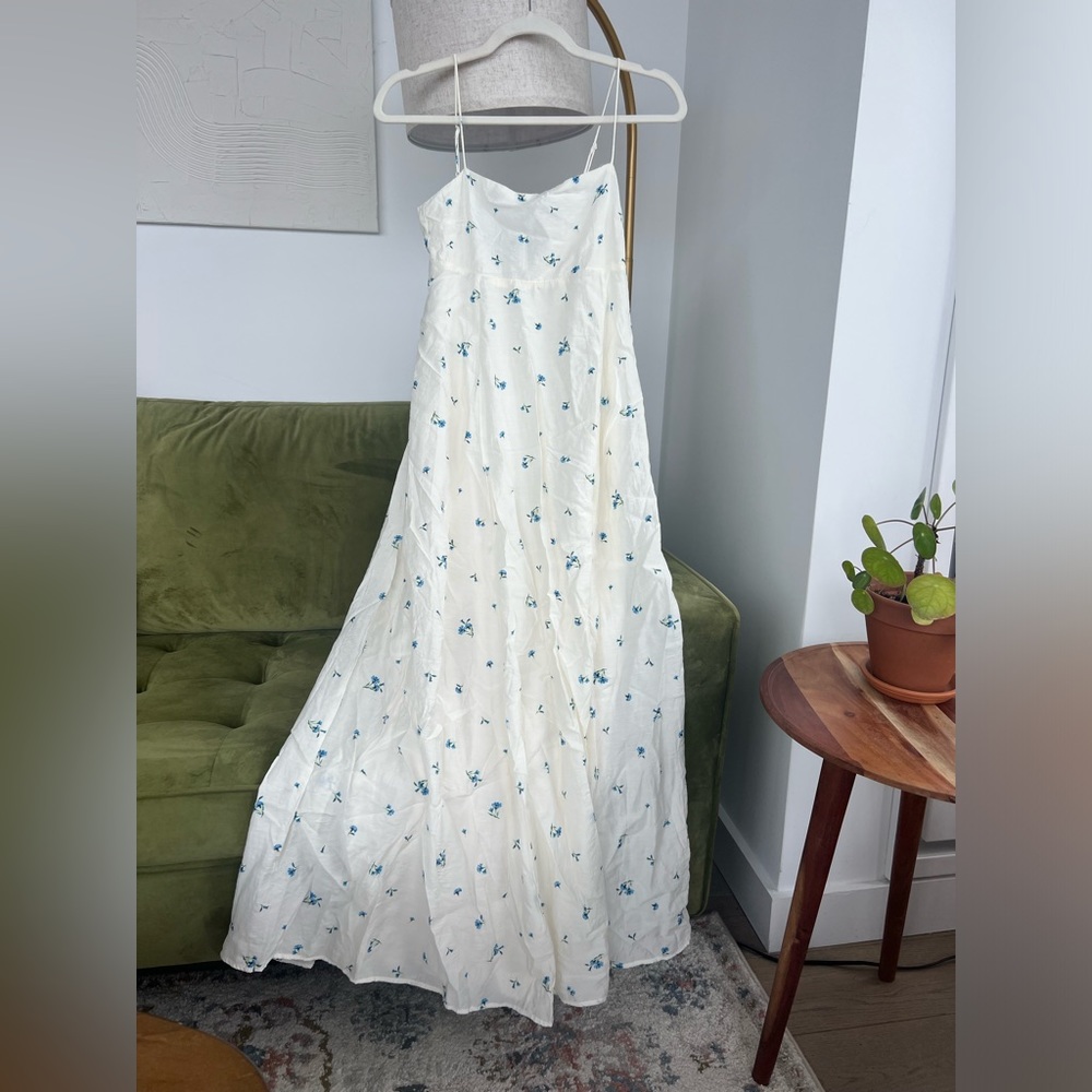 Long summer with & floral backless dress H&M